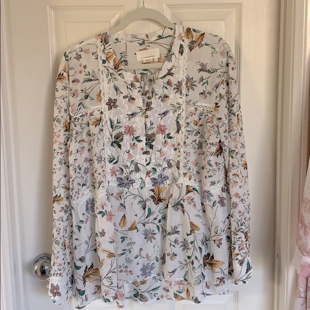 Anthropologie Floral Blouse